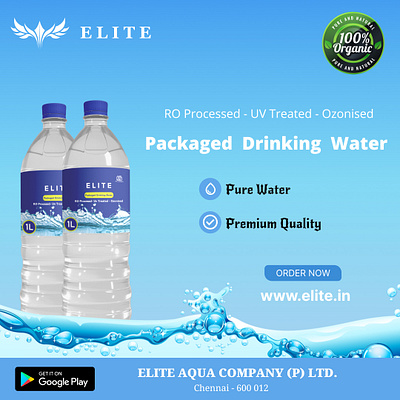 ELITE - Water Bottle branding design graphic design illustration logo typography vector