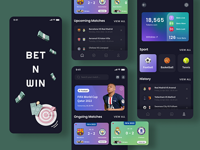 Online Sports Betting Platform app app design betting design figma football sports ui ux