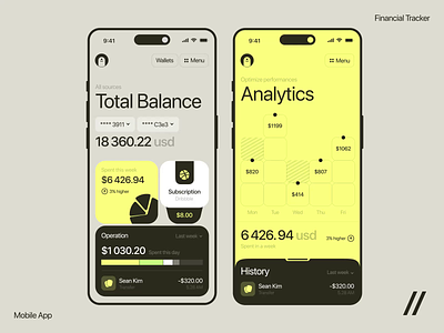 Large Scale Finance Tracker Mobile IOS App android animation app app design app interaction dashboard design finance fintech ios mobile mobile app motion online statistics track tracker transactions ui ux