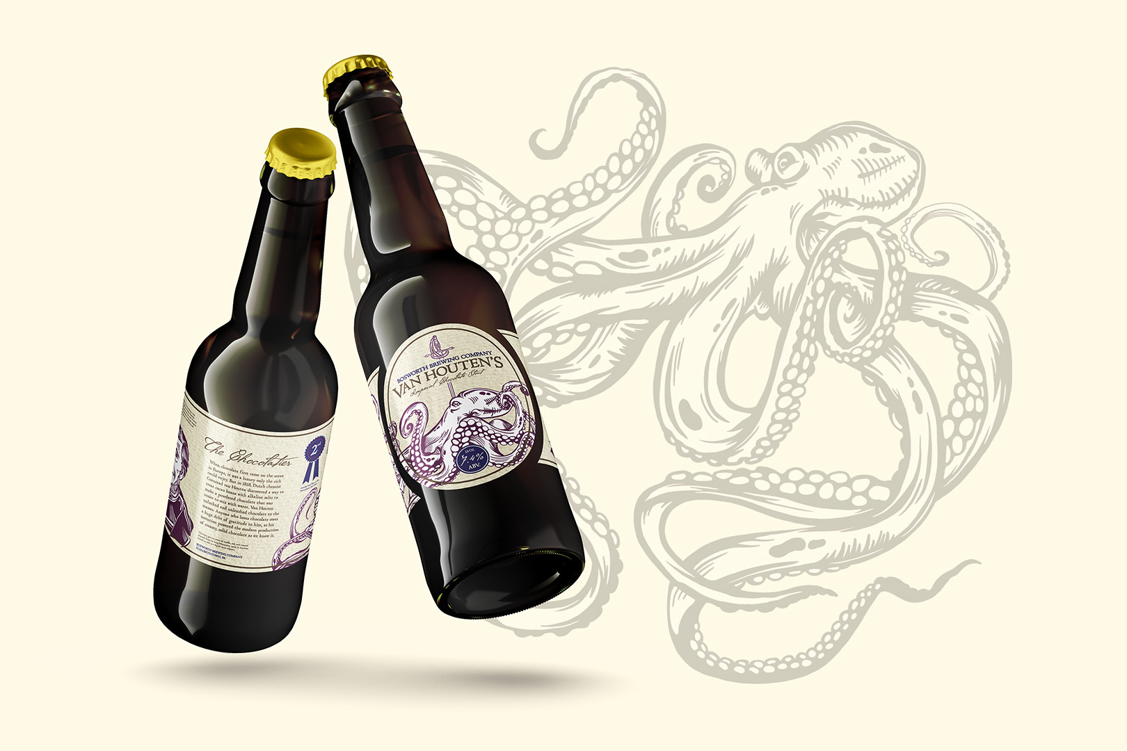 Bosworth Brewing Company beer beer label branding brewery craft beer design designer graphic art graphic design illustration label label design layout layout design logo logo design package package design print print design