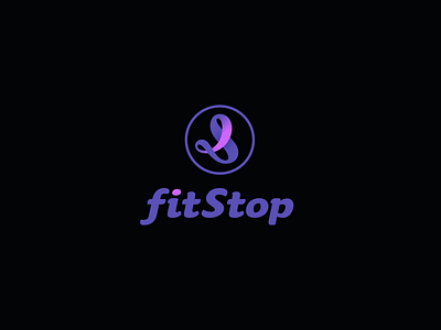 Fit Stop brand design branding curves design dynamic emblem fitness club flexibility graphic design icon identity illustration lettering logo logotype mark signature stripes symbol visual identity