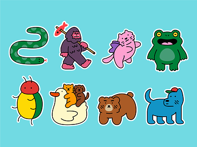 Casetify Stickers beetle bigfoot bug cat characters cute design dog duck frog graphic design icon illustration kawaii logo nature snake sticker stickers yeti