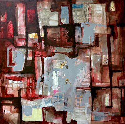 OKNA ..., akryl na plátně, 90 x 90 cm, 2023