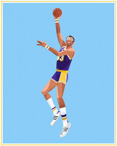 The Skyhook adobe illustrator adobe photoshop basketball illustration kareem abdul jabbar los angeles lakers nba skyhook sport illustration