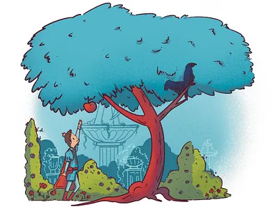 The Magic Apple book book illustration character children children book children illustration folk folktale illustration kids textbook