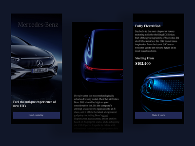 Mercedes Benz EQ's Exploration app branding cars carshop design explore illustration logo luxury mercedes minimal mobile modern ui ux web