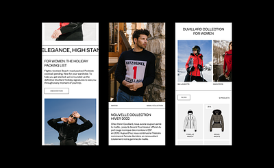 Henri Duvillard mobile design ecommerce fashion graphic design layout mobile outdoor ski ui ux web web design website