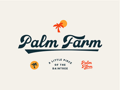 Palm Farm Lettering beach brand branding farm miami palm pam sea sunset tree typography zilux
