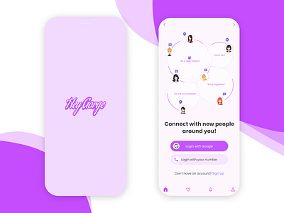 An app to connect girls and make besties branding illustra mobile app ui visual design