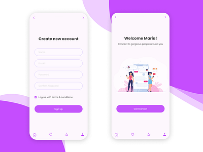 An app to connect girls and make besties design signupscreen ui visual design