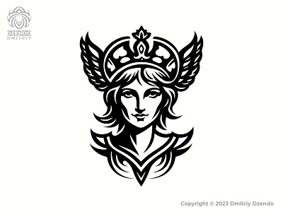 Goddess of Wisdom Logo branding crown goddess logo owl power wings wisdom woman