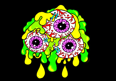 Eyeball Goo design digital drawing drippy graphic design grunge horror hotrod illustration lowbrow art punk art skate sticker art street art tshirt design