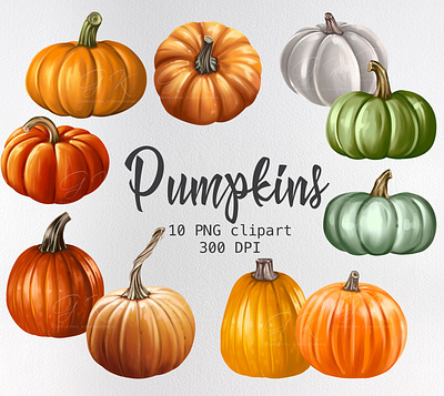 Pumpkins clipart autumn illustration pumpkins сlipart
