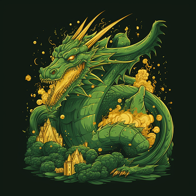Dragon Green animal brand branding company design elegant illustration logo vector