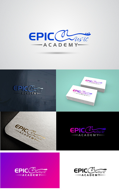 epic music academy 3d animation app awesome logo branding design graphic design icon illustration logo logo design motion graphics typography ui ux vector