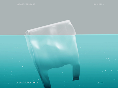 014 — A Tip 3d animation anticulture art artwork digital art dystopia earth environmental gallery iceberg motion graphics nft ocean plastic plastic bag pollution sea trash waste