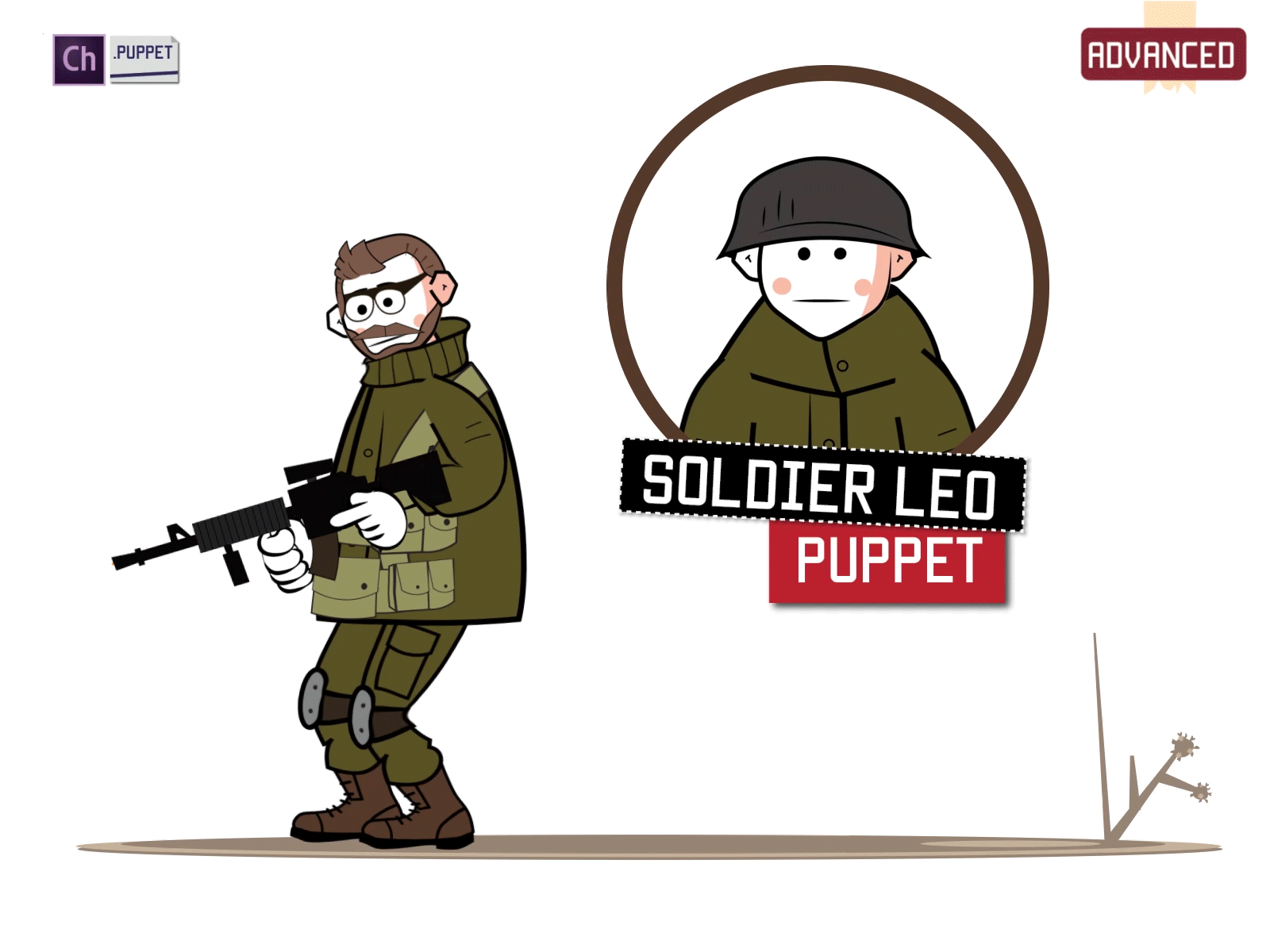 Not the best way to resolve issues... agression animated army cartoon character character animator download firearm illustration puppet shooter soldier stick figure vector