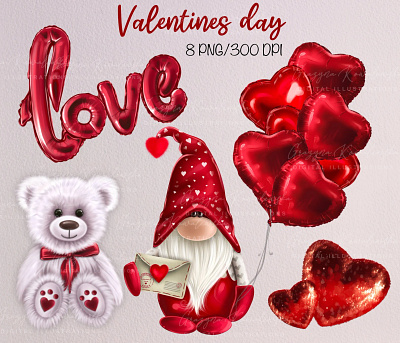 Valentine’s Day clipart illustration love clipart valentines day сlipart