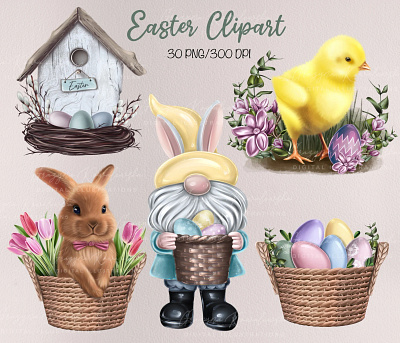 Easter clipart bunny easter easter clipart egg illustration сlipart