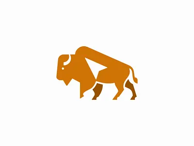 Click Bison Logo animal bison branding buffalo click design emblem geometric icon illustration logo mark nature negative space network outdoors premium software strong vector