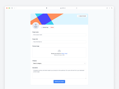 Project Upload Form - Preline UI avatar components dragndrop form free freebie image preline preline ui prelineui project select tailwind tailwind css tailwindcss upload