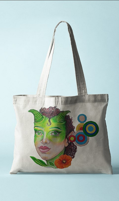 Illustration Inspired by Milton Glaser placed on a tote bag app branding colorful colourful design illustration logo pencils photography tote bag ui
