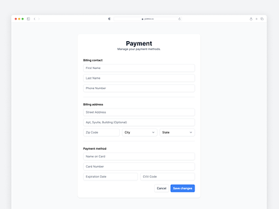 Payment Form - Preline UI billing cardform cvv email form free freebie payment preline preline ui prelineui select tailwind tailwind css tailwindcss