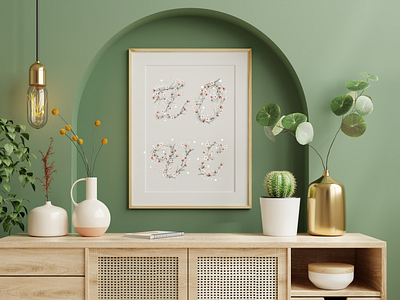 Spring flower letters alphabet - LOVE alphabet innitials letters love poster spring typography