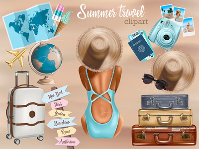 Travel clipart illustration summer travel clipart сlipart