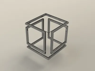 Steel table 3d branding design graphic design