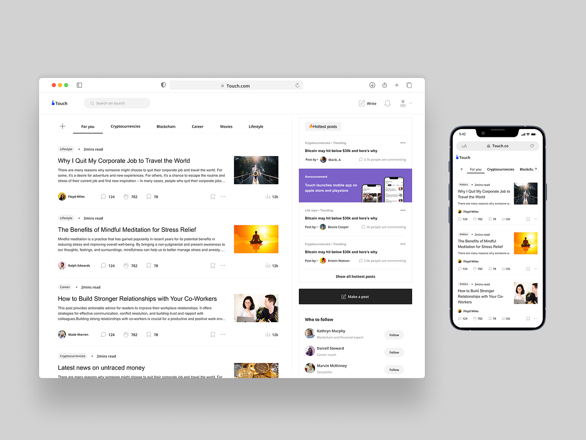 Blog UI designs, themes, templates and downloadable graphic elements on ...