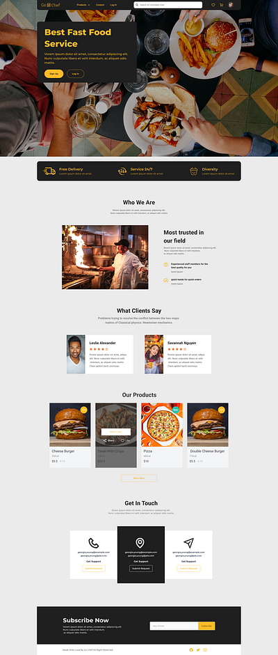 Go Chef Landing Page design graphic design logo ui ux web desgin