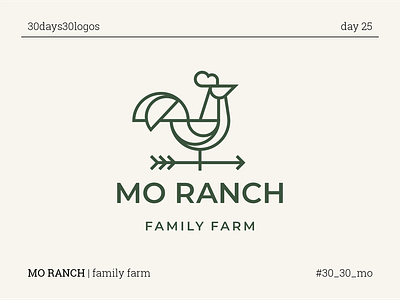 MO RANCH branding family farm line logo ranch rooster windmill