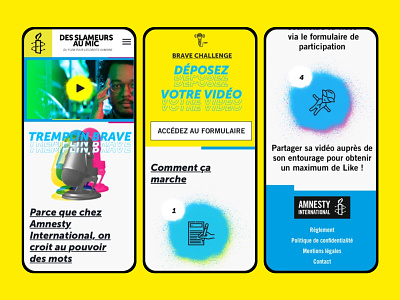 Amnesty International France : Brave challenge illustration ui webdesign