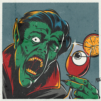 DRINKING BLOOD 80s comic horrordesign retrodesign skull vampire vintagedesign