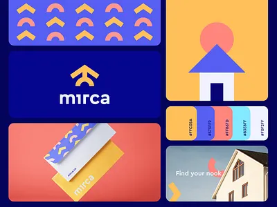 Mirca Branding abstract ai app arrow bold branding clever data family finance fintech fun gorwth home house illustration logo real estate technology vibrant