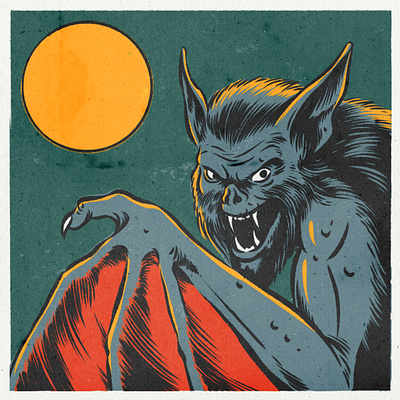 WAREWOLF horrordesign illustration retrodesign warewolf wolfman