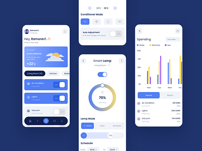 Smart Home - Mobile App app design home automation itdevgroup minimal mobile mobile app modern remote control smart app smart home smart home app smarthome ui ux