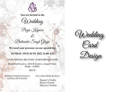 Wedding Card Design branding design graphic design illustration invitation card design vector wedding card design
