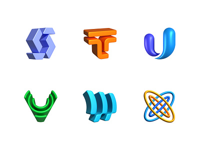 36 Days of Type 2023 // Part 4 36days 36daysoftype 3d branding collection design icon inflate letters logo logotype mark s sign t type u v w x