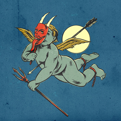 DEVIL/ANGEL angel devil illustration retrodesign
