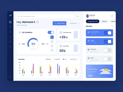 Smart home - Dashboard app app design crm dashboard design itdevgroup minimal modern remote control smart home smart home app smart home dashboard smarthome ui ux uxui