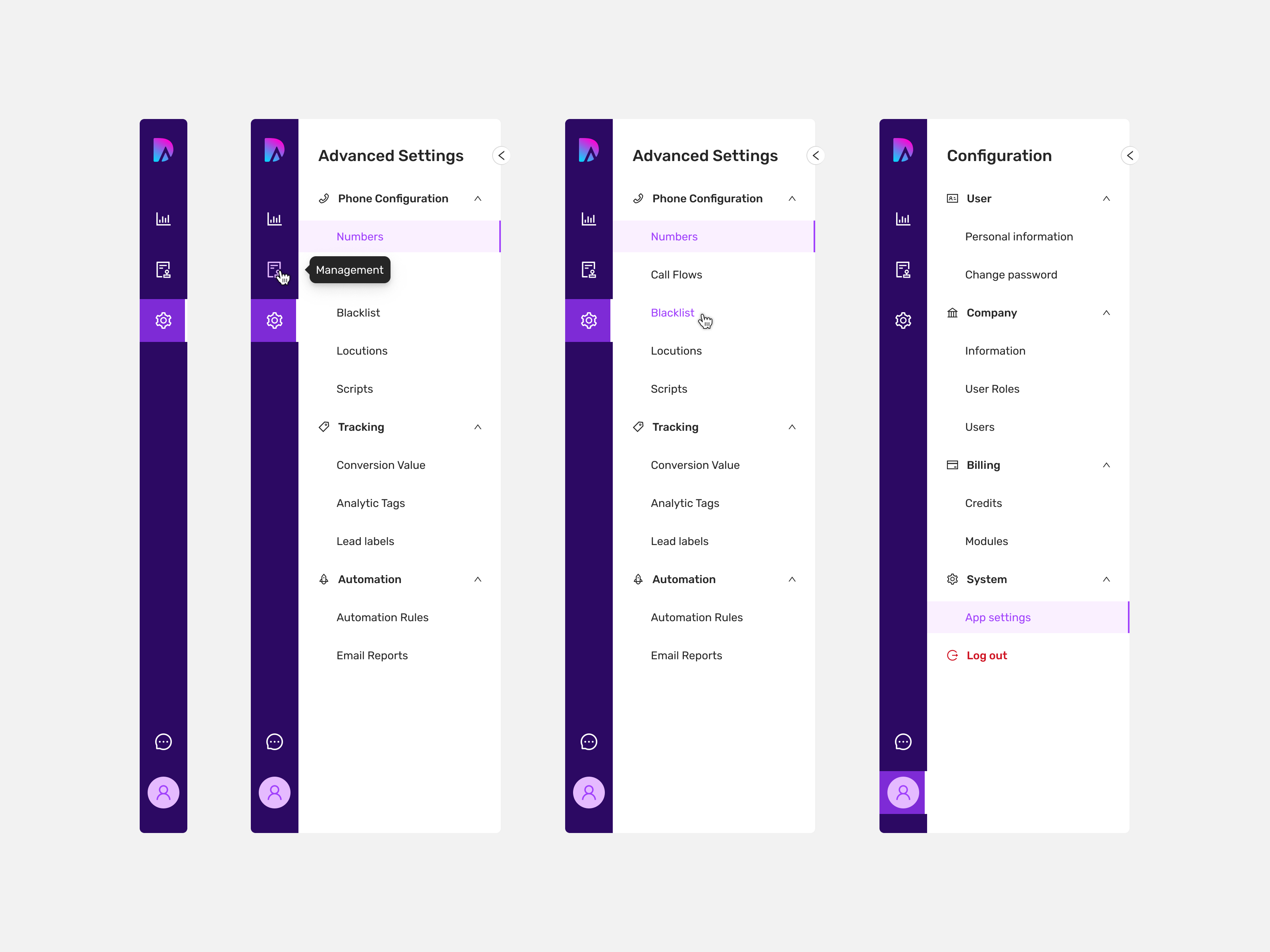 Collapsible Dashboard Left Sidebar Menu Nav Subnavigation by Modo on ...