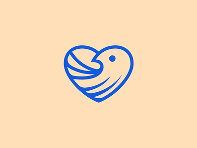 Dove and heart bird brand branding design dove elegant graphic design heart illustration logo logo design logotype love mark minimalism minimalistic modern sign tender