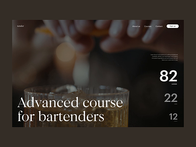 Bartender School Website animation bar barmen bartender branding courses design education graphic design interface motion graphics profession school ui user experience ux web web design web marketing website