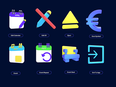 icons 3d 3d animation branding exit to app graphic design logo motion graphics ui