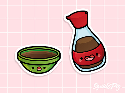 Soy Sauce Stickers - Super-Cute Kawaii Sticker Book book cute design editorial food illustration japan kawaii soy stickers vector