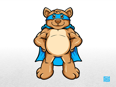 SuperBear bear character illustration mascot teddy