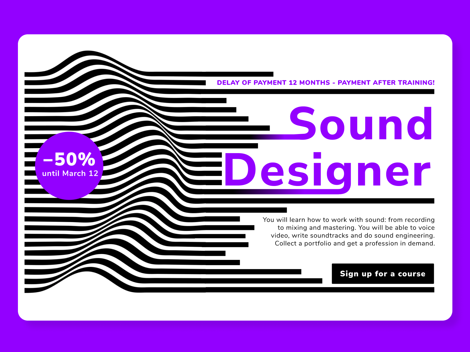 Sound Design Course  page by Julia Hapersky on Dribbble