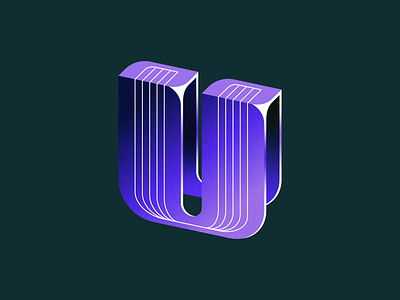 36 Days of Type - U 36 days of type gradient letter logo metallic minimalist type typography u